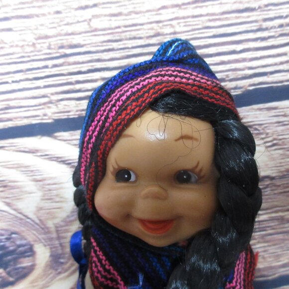 Mexican Mayan Aztec 7" Plastic/Vinyl Doll - Vintage - Picture 3 of 6